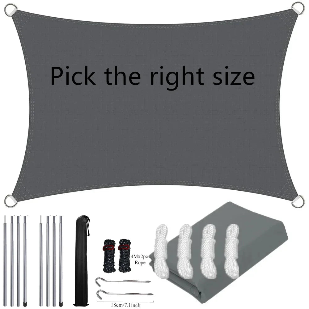 Retractable Car Awning Camper Truck Camping Side Tent Shade Water Resistant Shelter with 2M Tent Pole for Car/SUV/Truck/Van/Jeep