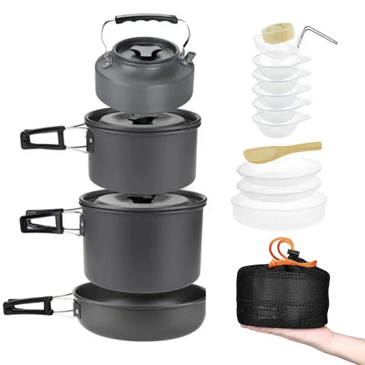 Lightweight and Portable Camping Cookware Set, Pot and Pan with Carrying Bag, Perfect for Outdoor Camping