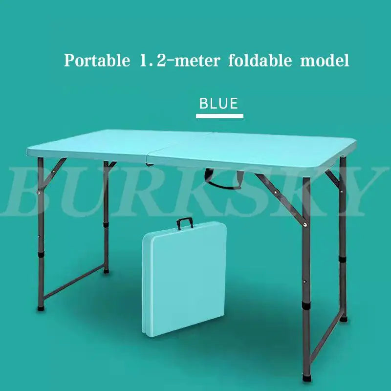 Portable Foldable Table with Handle, Camping Table, Outdoor and Indoor Furniture, Fold-in-Half Utility, Picnic and BBQ Party