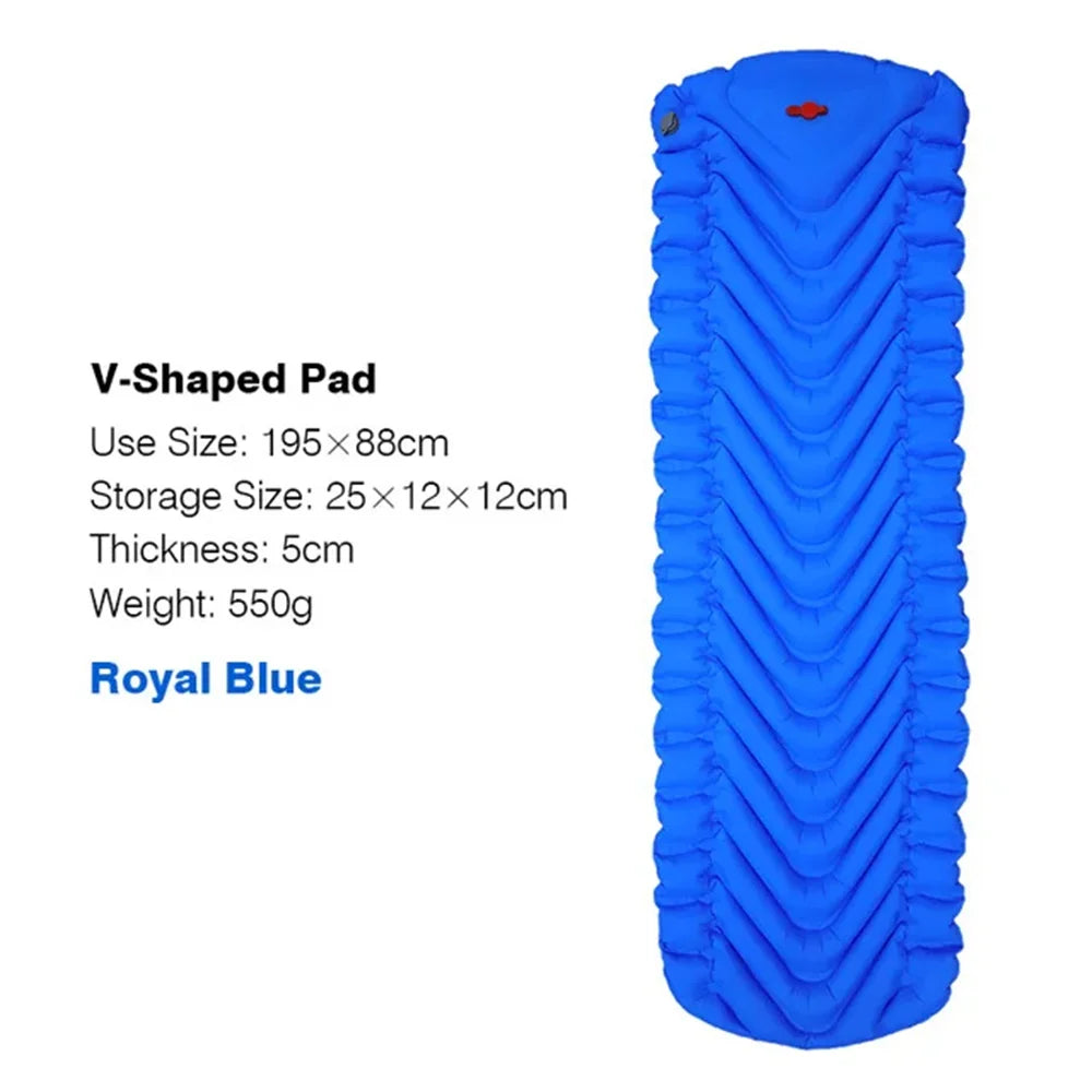 Outdoor Sleeping Pad Camping Inflatable Mattress With Pillows Ultralight Air Mat Built In Inflator Self Inflating Sleeping Mat