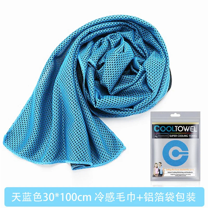 Cooling Ice Towels Microfiber Yoga Cool Thin Towel Outdoor Sport Gym Wear Icing Sweat Band Top Sports Towel Summer Cooling Scarf
