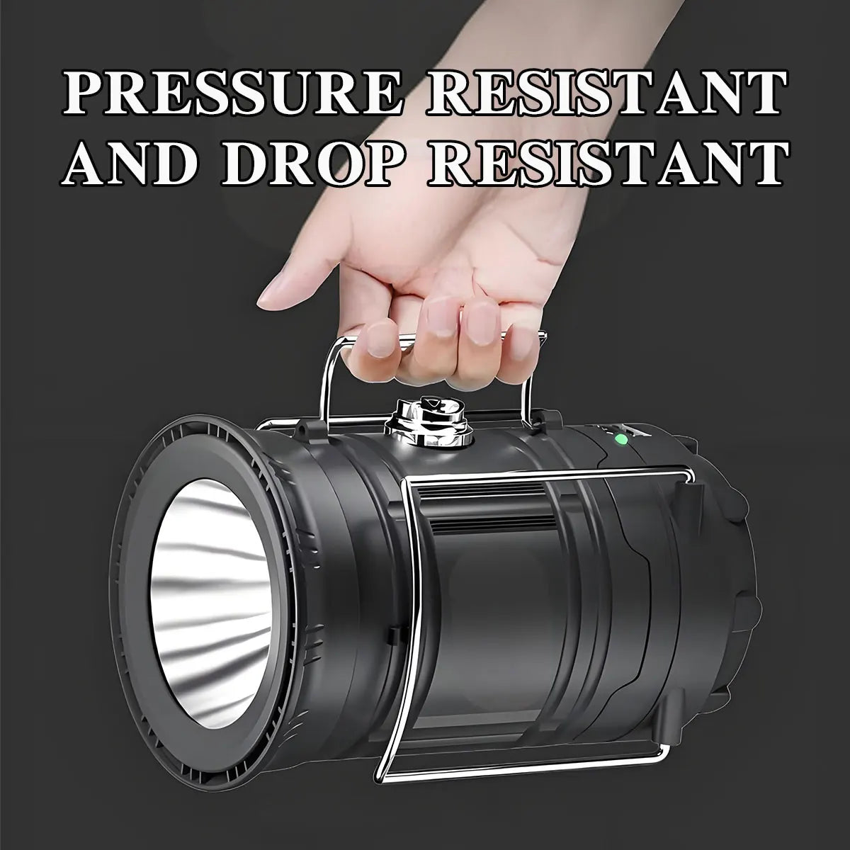 Solar Camping Lantern Collapsible LED Solar USB Rechargeable Lantern Flashlight Emergency Hanging Lights for Outdoor Camping