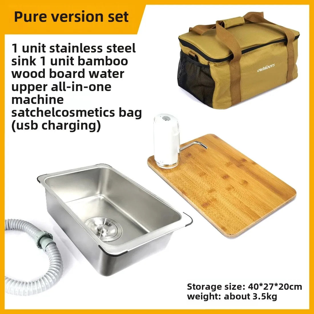 Outdoor IGT Camping Table, Kitchen, Zebra Unit, Sink Module Combination, Faucet, Vegetable Washbasin