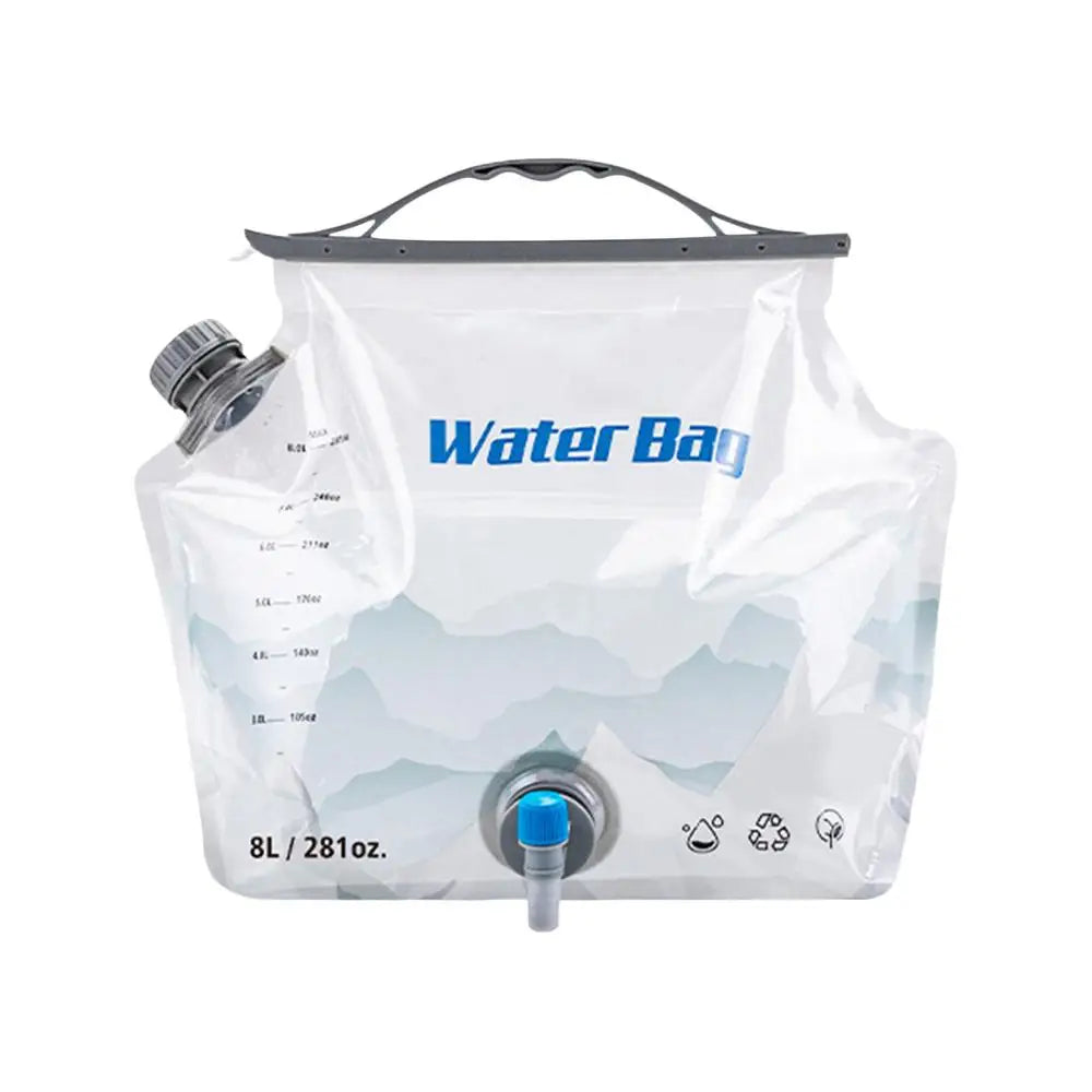 8L Camping Water Bag With Faucet Portable Water Container Folding Water Storage Carrier Jug outdoor Water Pouch For Camping