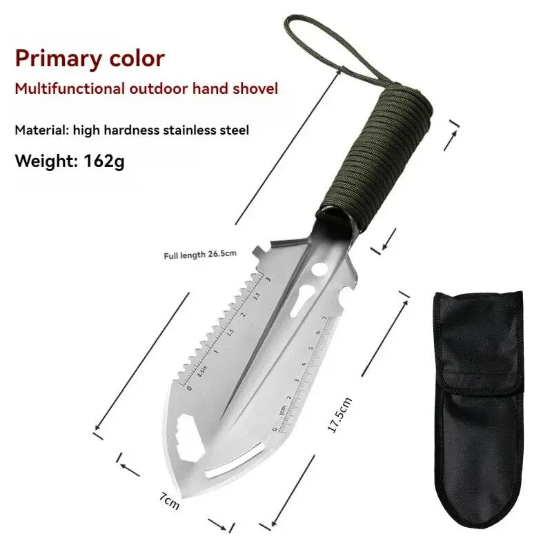 Camping Portable Engineer Shovel, Field Survival Tools, Outdoor Stainless Steel Multi-functional Small Tactical Hand Shovel