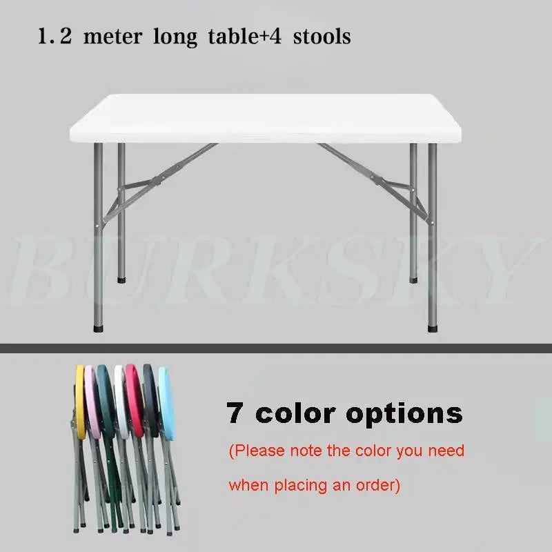 Portable Foldable Table with Handle, Camping Table, Outdoor and Indoor Furniture, Fold-in-Half Utility, Picnic and BBQ Party