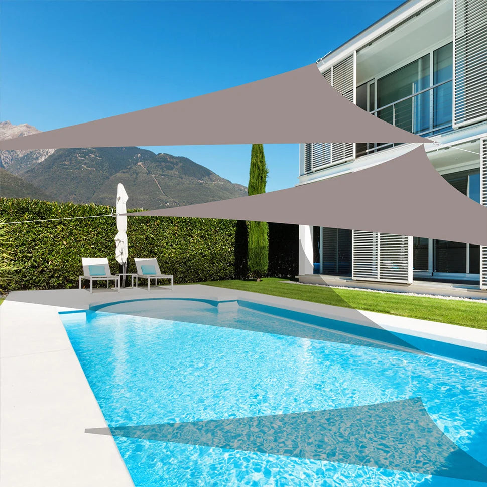 3x4x5M 5x5x7.1M Garden Sun Shade Sail Waterproof Anti-UV Triangle Shade Canvas Outdoor Camping Awning Courtyard Pool Shade