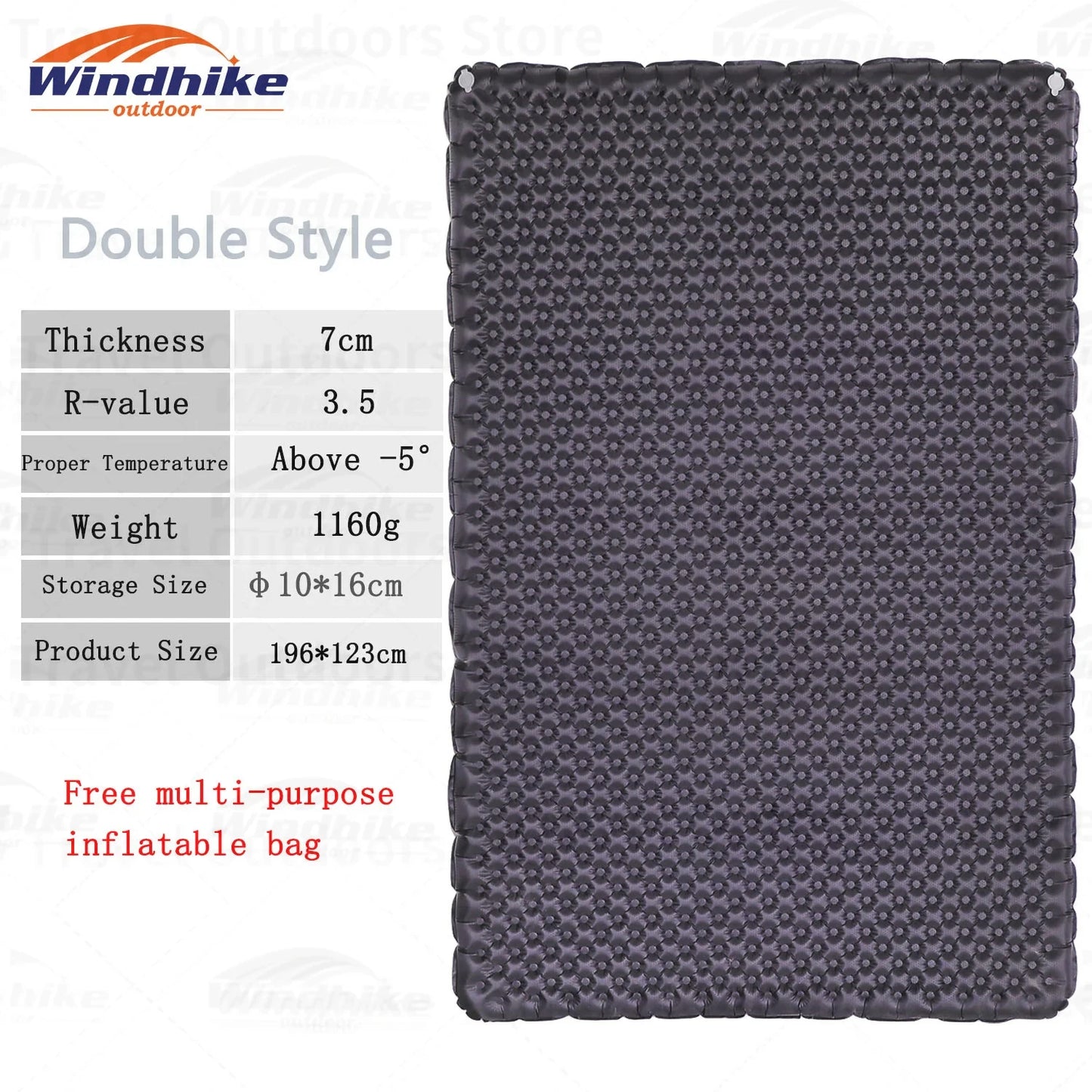 Windhike Inflatable Mattress Camping Outdoor Sleeping Pad Ultra Light Inflatable Cushion Portable For Travel Hiking Mat R3.5