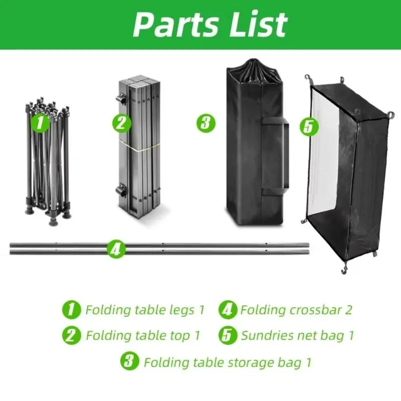 Outdoor Folding Long Table with Easy Carrying Bag Lightweight for Self-Driving Trips Long Table Portable Camping Folding Desk