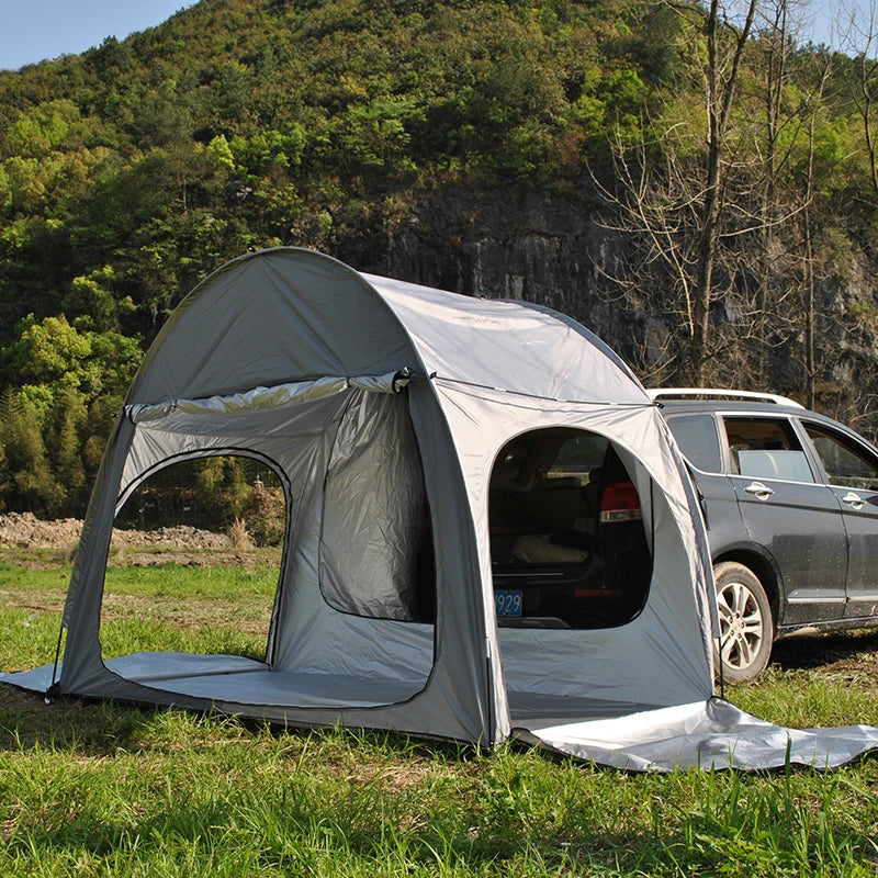 Car Rear Tent with Floor, SUV Back Tent Stand, Freely Hatchback Tent, Generous Vertical Height, Reliable in All Elements