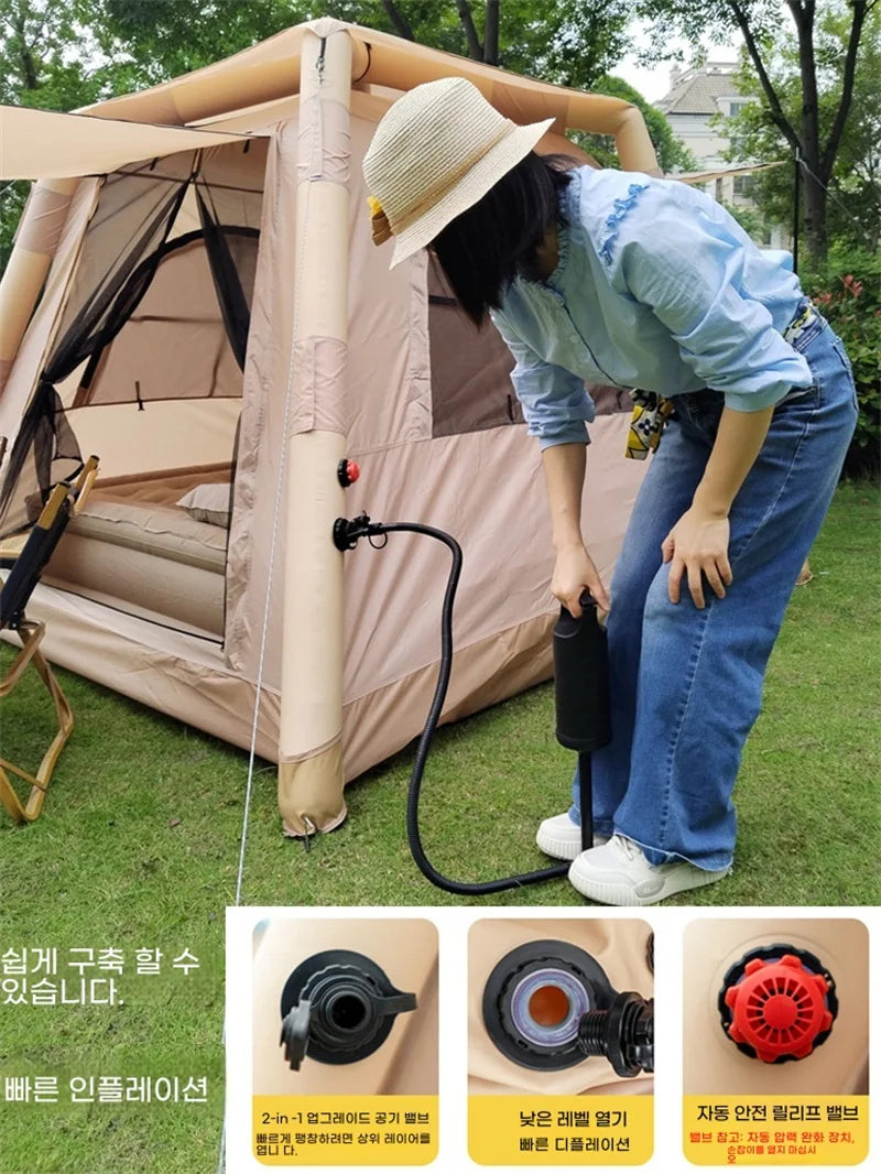 Lohascamping Camping Air Tent for 4-6 people Large Area Waterproof Air shelter Dome tent Family Hiking Traveling inflatable One