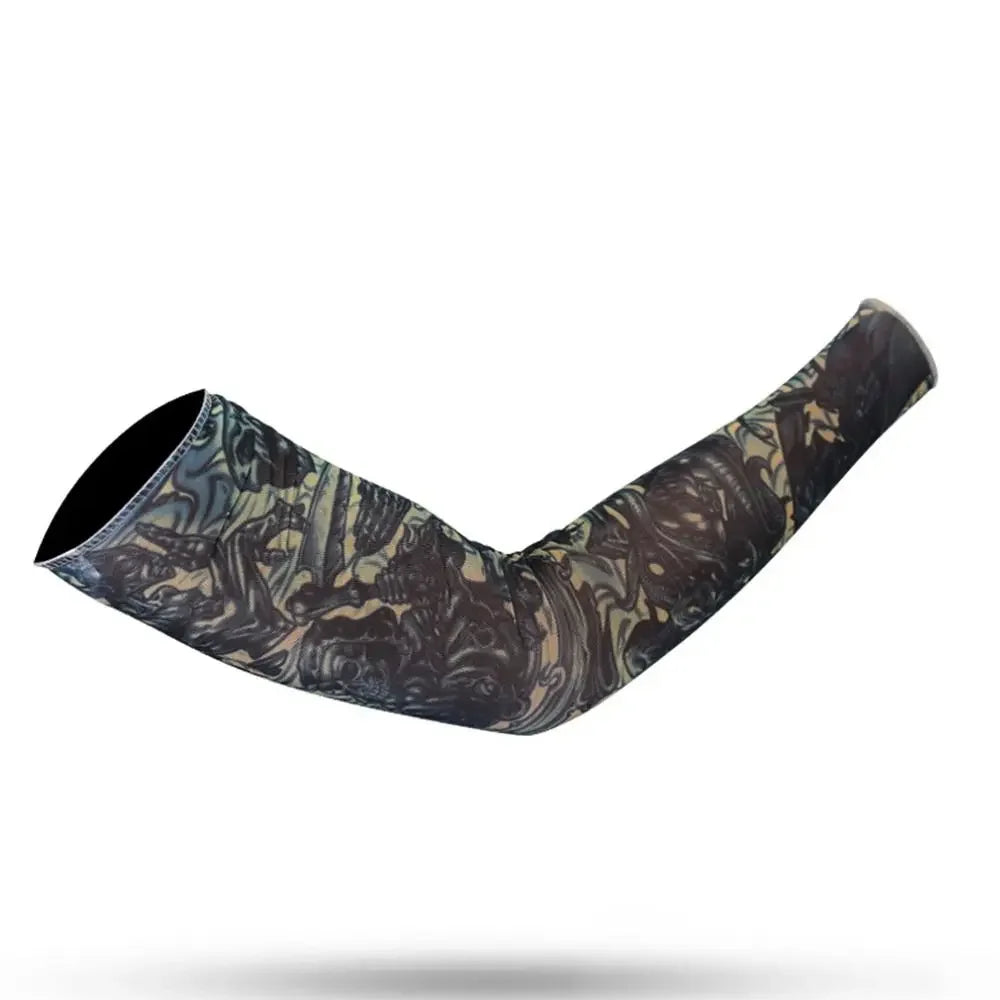 Men Women Summer UV Protection Cooling Arm Sleeves Flower Tattoo Arm Sleeves Seamless UV Protection Arm Sleeves Outdoor Sports