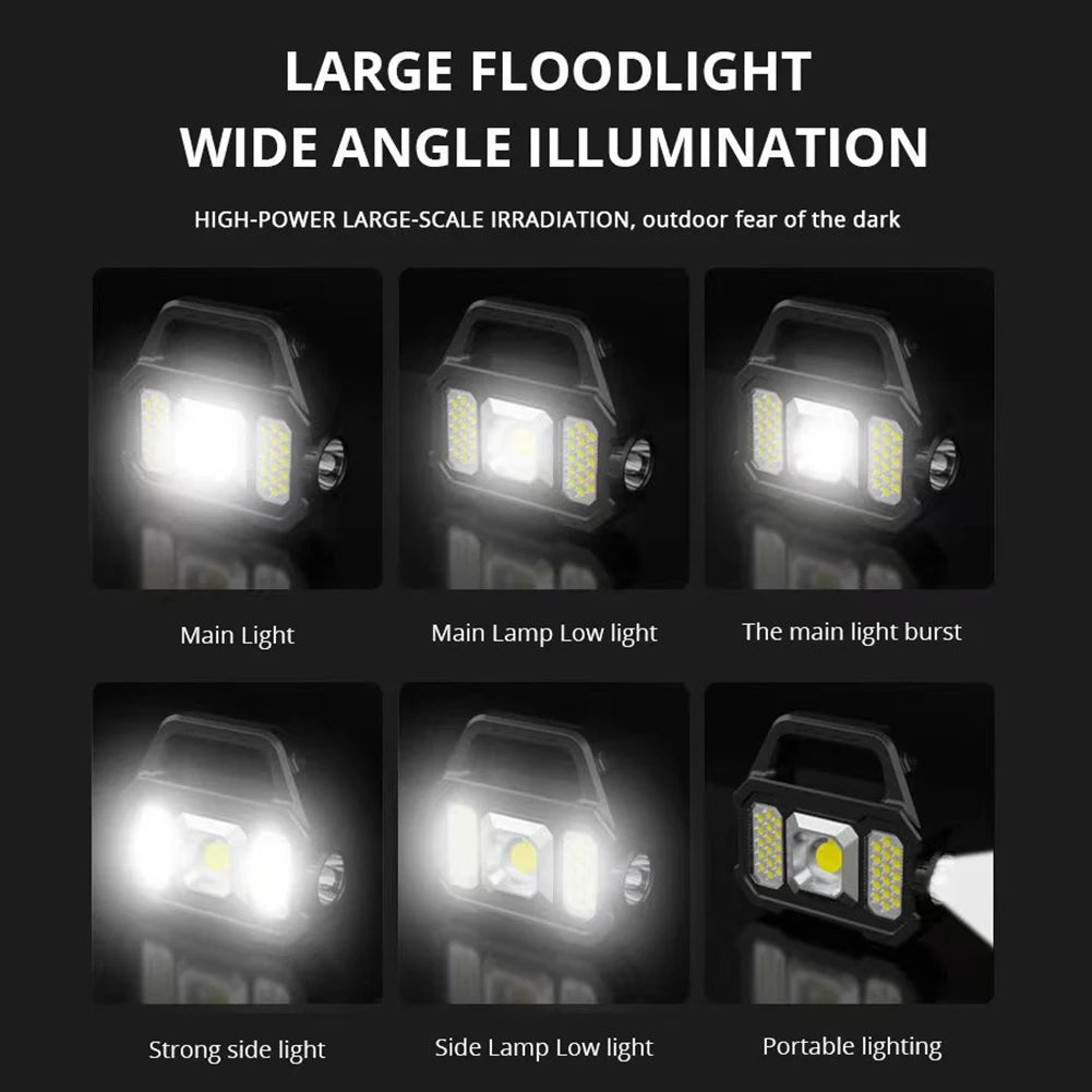 Portable Solar LED Flashlight Emergency Light Solar/USB Powered Camping Fishing Flashlight Work Light