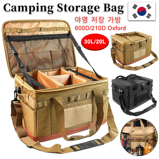 30L Camping Cookware Organizer Large Capacity Camping Cooking Utensil Organizer Detachable Multifunctional for Outdoor Camping