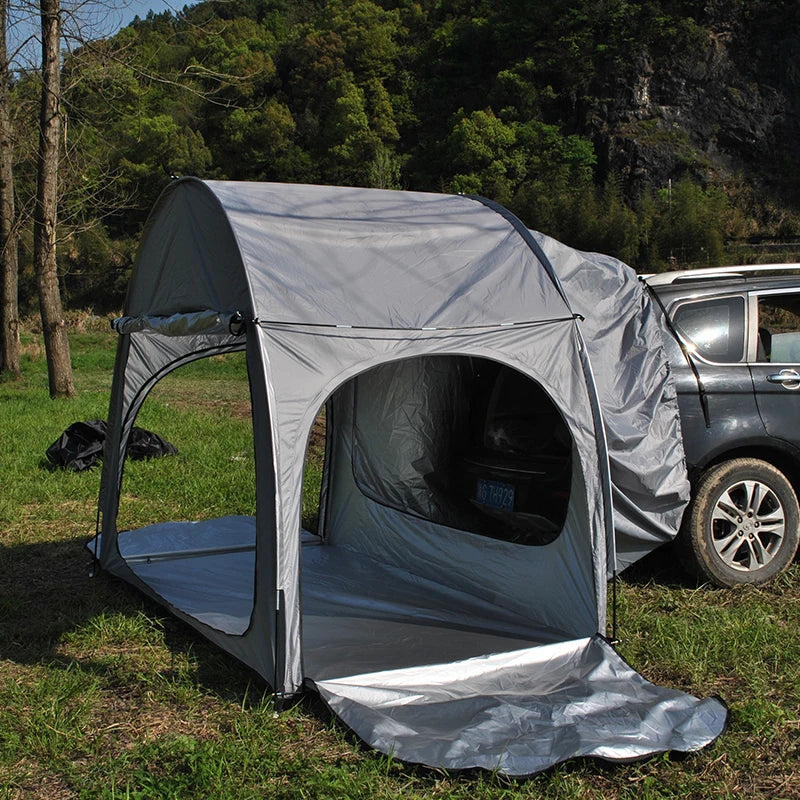 Car Rear Tent with Floor, SUV Back Tent Stand, Freely Hatchback Tent, Generous Vertical Height, Reliable in All Elements