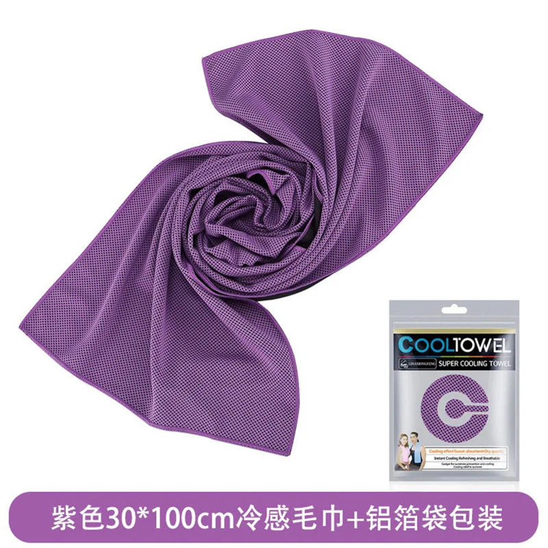 Cooling Ice Towels Microfiber Yoga Cool Thin Towel Outdoor Sport Gym Wear Icing Sweat Band Top Sports Towel Summer Cooling Scarf