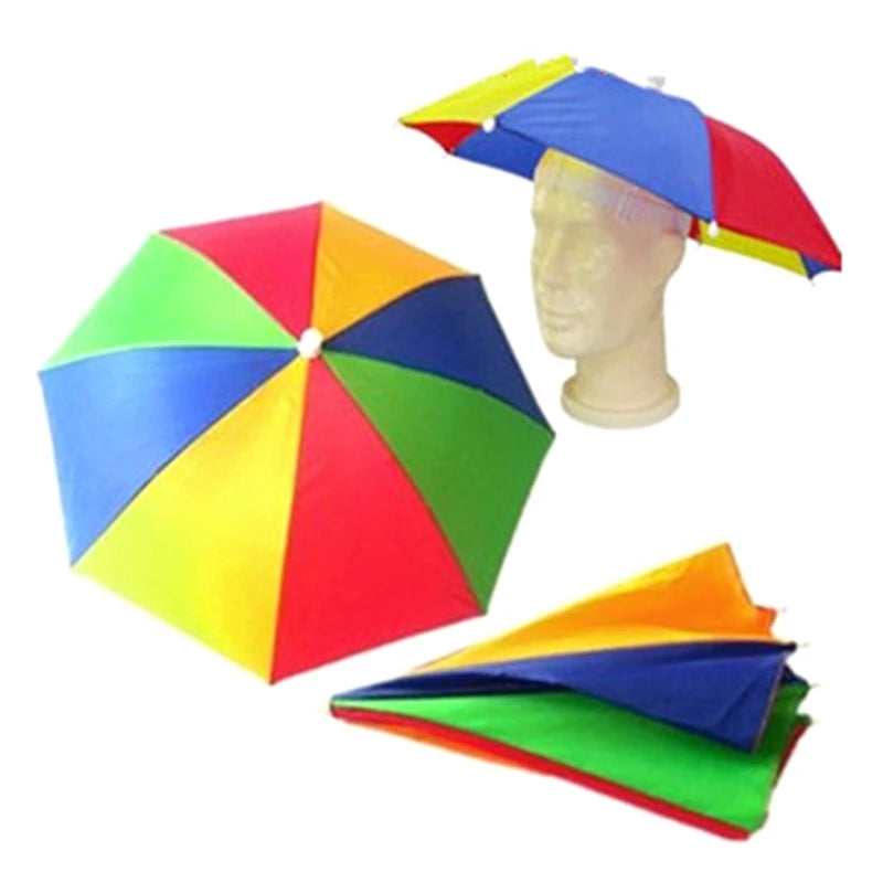 Foldable Outdoor Umbrella Hat Women Men Fishing Headwear Sun Cap Camping Fishing Headwear Cap Beach Head Hats