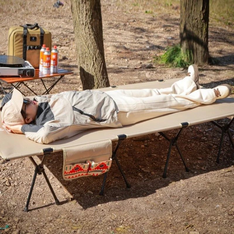 Camp Cot  Camping  Bed  Aluminum Alloy Folding Bed Ultra-Light Lightweight Outdoor Camping Tent Self-Driving Lunch Break 4 Rods