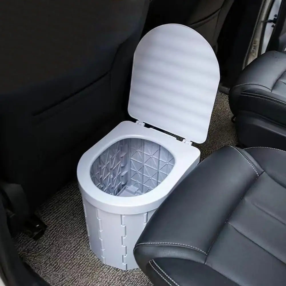 Camping Folding Toilet with Lid Great Load Bearing Travel Toilet Wide Seat Adult Car Potty with Storage Bag And Trash Bags
