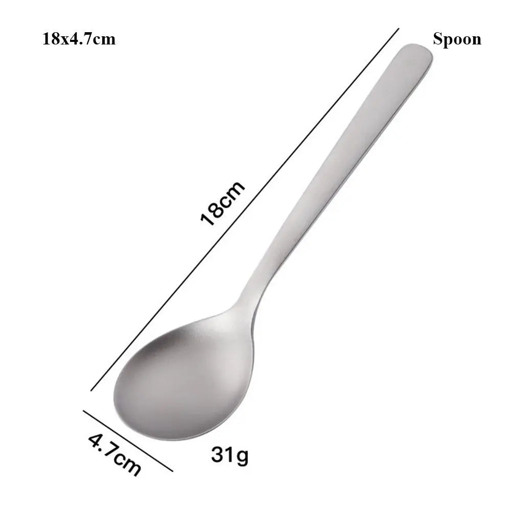 New Portable Titanium Spoon Long Handle Environmental Outdoor Camping Fork Outdoor Picnic Accessories Outdoor Tool