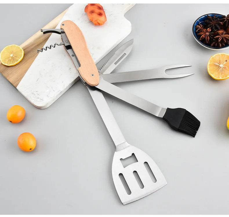 Multifunctional Camping Grill  Foldable Portable BBQ  For Picnic Hiking Travelling BBQ