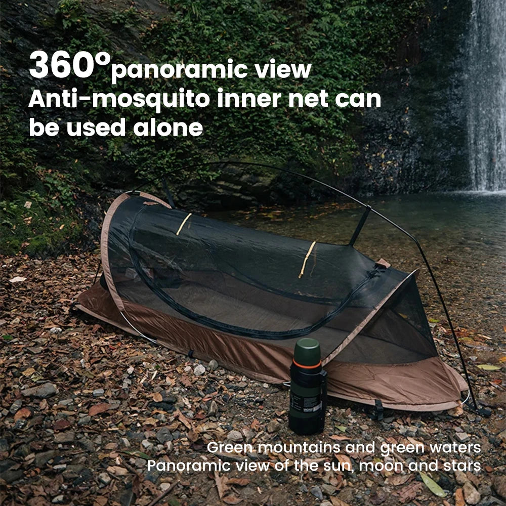 Sonuto-Camping Tent For Single Person Lightweight Nylon Tent Tactical Shelter With Mosquito Net Anti-Mosquito Waterproof Field