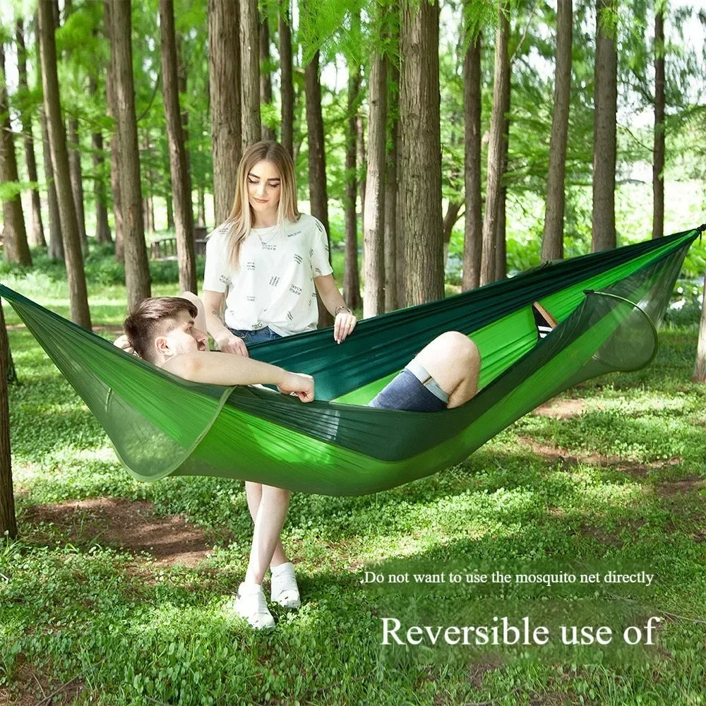 Hammock Sleep Swing Portable Net Outdoor Strength Parachute Fabric Hanging Camping Garden Hammock for Wilderness Camping on Foot