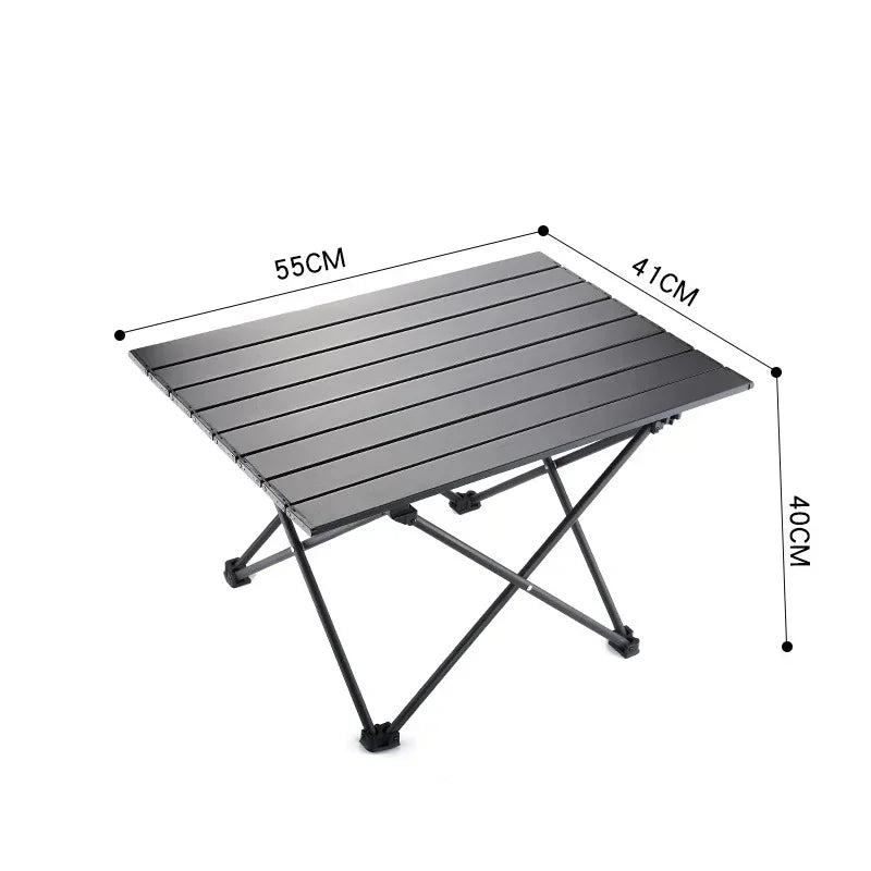 Folding camping table, modern Chicken rolls design, picnic table, hiking backpack storage, outdoor furniture, folding table