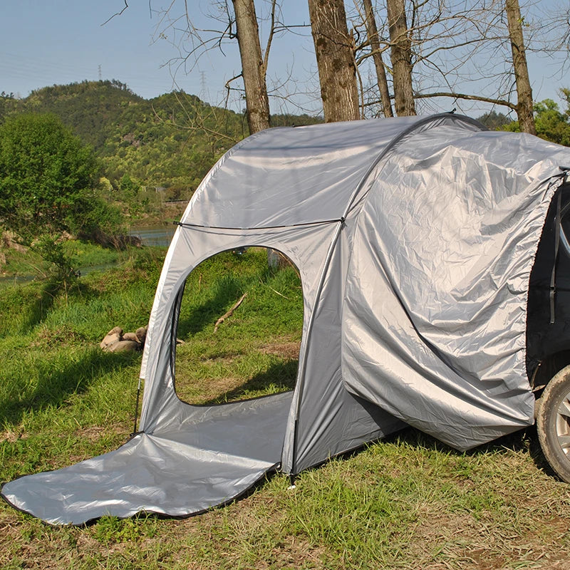 Car Rear Tent with Floor, SUV Back Tent Stand, Freely Hatchback Tent, Generous Vertical Height, Reliable in All Elements