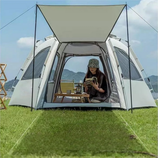 Pop up tents for camping waterproof Portable Windproof tents for camping 4 person family tent with Skylight, Upgraded Large Size
