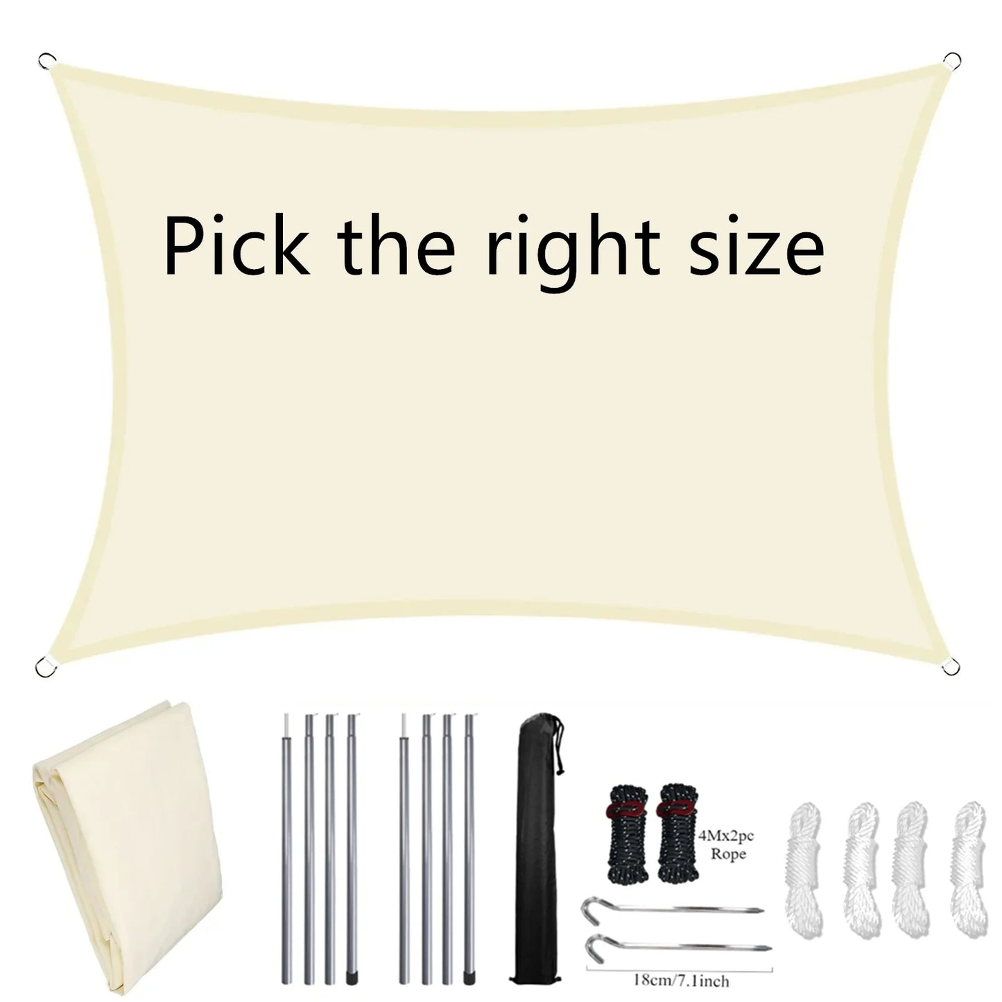 Retractable Car Awning Camper Truck Camping Side Tent Shade Water Resistant Shelter with 2M Tent Pole for Car/SUV/Truck/Van/Jeep