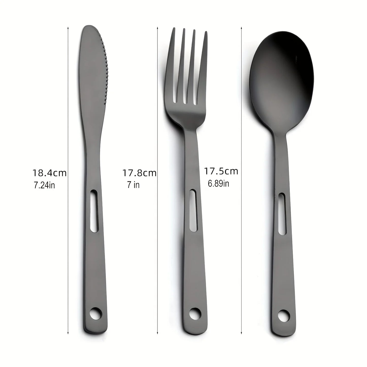 Stainless Steel 6pcs/set Tableware - Outdoor Camping Picnic Knife Fork Spoon