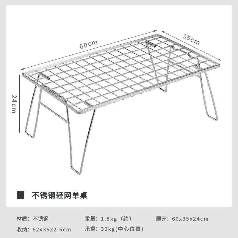 Camping BBQ Rack Picnic Table Campingmoon T-235 DIY Folding Metal Table 60x35cm
