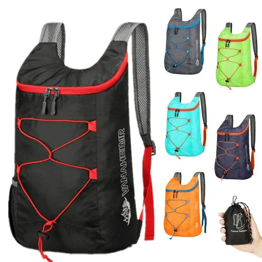 Camping Hiking For Travel Multifunctional Outdoor Folding Backpack High Density Lightweight Waterproof Nylon Fabric Sports Bag