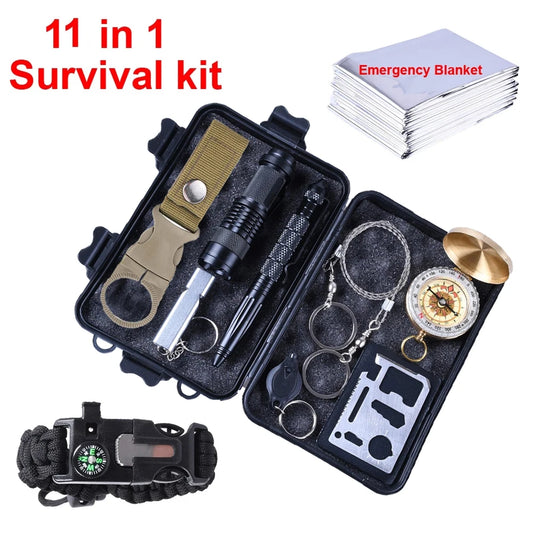 11 in 1 Survival kit Outdoor Camping Equipment Travel Militar Emergency Supplies First aid kits Tactical survival Tools
