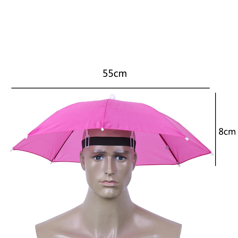 Portable Rain Umbrella Hat Foldable Outdoor Umbrella Hat Fishing Camping Sunshade Umbrella Bicycle Hiking Entertainment Sun Hat