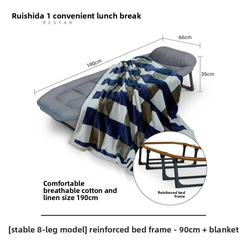 Sleeping Cots for Adults 6 Positions, Portable & Foldable Bed with Mattress and Pillow, Heavy Duty Sturdy Frame for Camp, Home