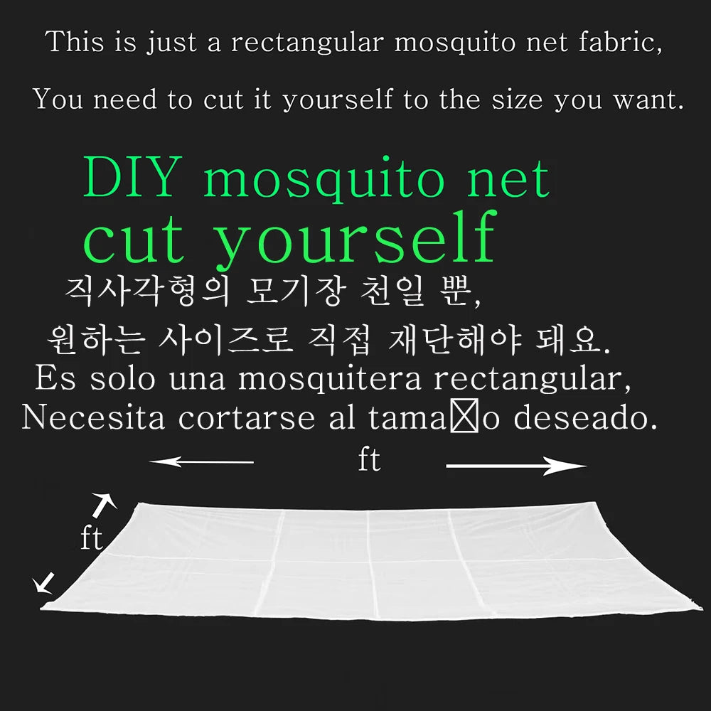 Tent Accessories Diy Mosquito Net 2m*3m 3*4 3*6 5*10 Outdoor Camp Huntting Hiking Fishing Garden Camping Cut Yourslf Netting