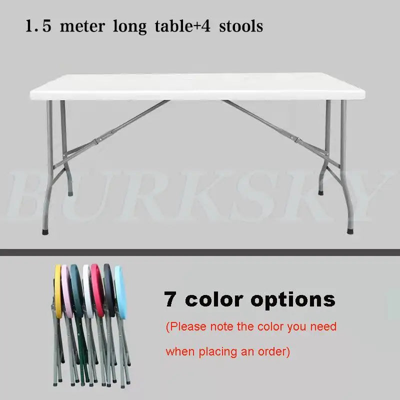 Portable Foldable Table with Handle, Camping Table, Outdoor and Indoor Furniture, Fold-in-Half Utility, Picnic and BBQ Party