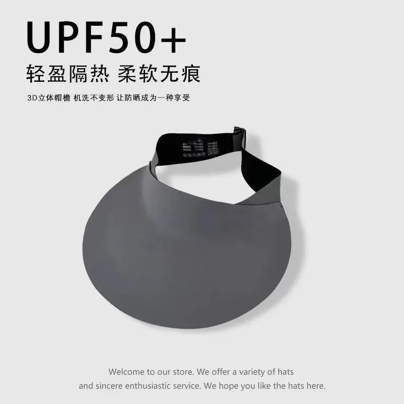 UV Protection Hat Large Brim Empty Top Visor Hat Outdoor Sports Cycling Sun Hats for Women Traceless Summer Sun Protection Hat 2