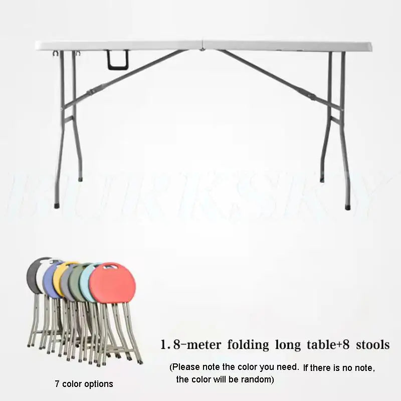 Portable Foldable Table with Handle, Camping Table, Outdoor and Indoor Furniture, Fold-in-Half Utility, Picnic and BBQ Party