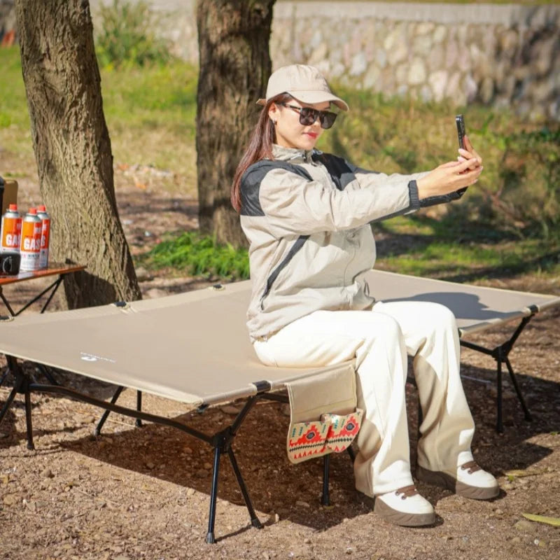 Camp Cot  Camping  Bed  Aluminum Alloy Folding Bed Ultra-Light Lightweight Outdoor Camping Tent Self-Driving Lunch Break 4 Rods