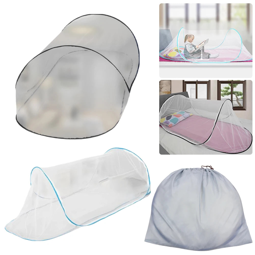 Pop-Up Mosquito Net Tent with Zipper Outdoor Camping Mosquito Net Portable Folding Mosquito Netting for Baby Adults Trip