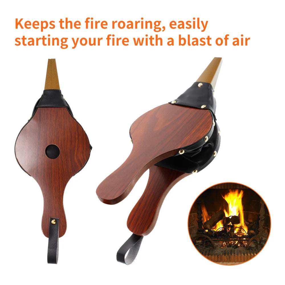 Manual Wooden Air Blower Outdoor Barbecue Tools Wood Fireplace Bellows Blast Blower Portable Camping Gear For Ourdoor Picnic