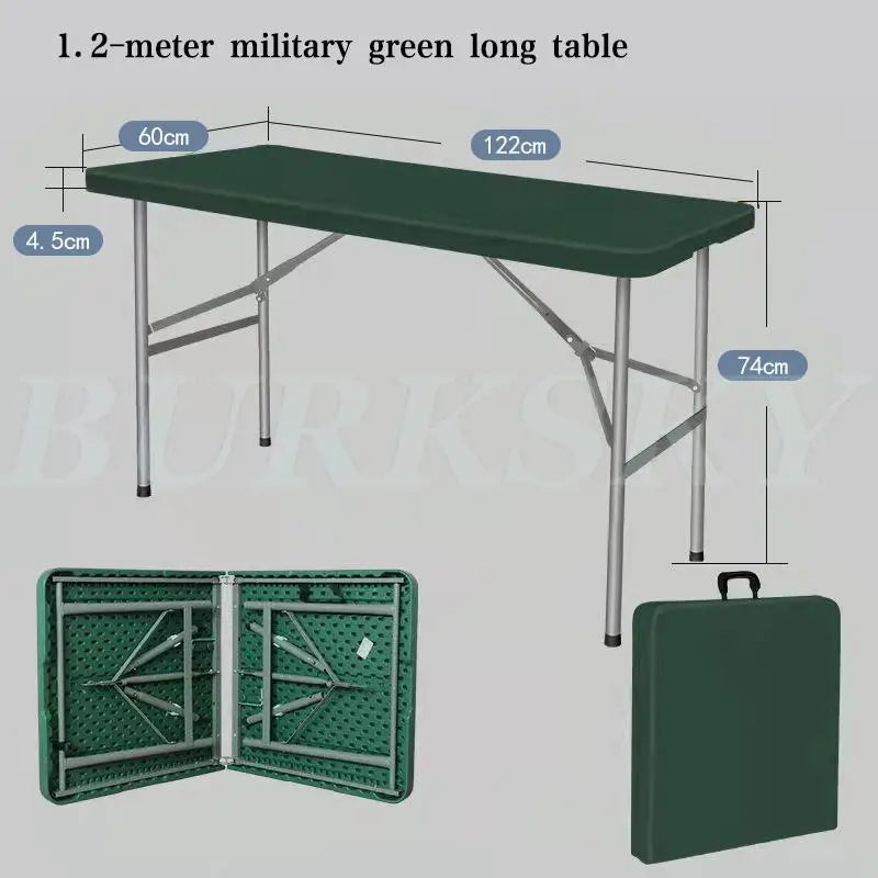Portable Foldable Table with Handle, Camping Table, Outdoor and Indoor Furniture, Fold-in-Half Utility, Picnic and BBQ Party