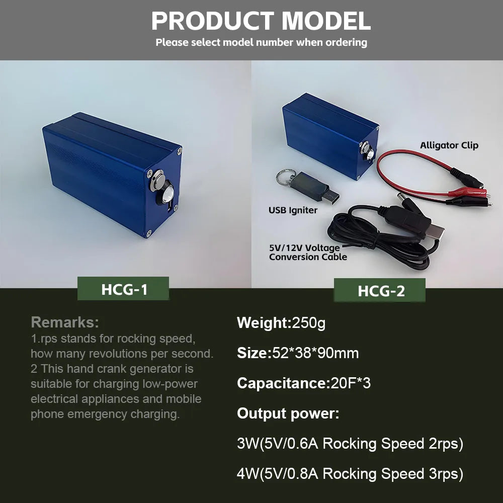 Hand Crank Generator Wilderness Survival Gear Emergency Charger Outdoor Portable Multifunctional Generator 5V USB Charger
