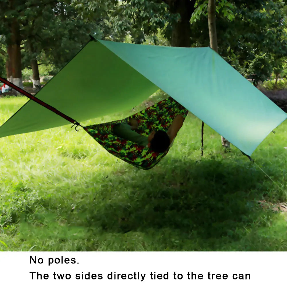 3x3m Awning Waterproof Sun Shelter Tent Tarp for Beach Shade Outdoor Camping Hammock Rain Fly Ultralight UV Garden Awning Canopy