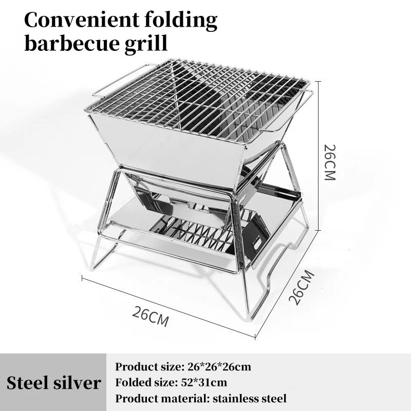 Camping Fire Table Charcoal Barbecue Grill Outdoor Picnic Bonfire Outdoor Portable Folding Barbecue Stove Fire Pit Camping Stove