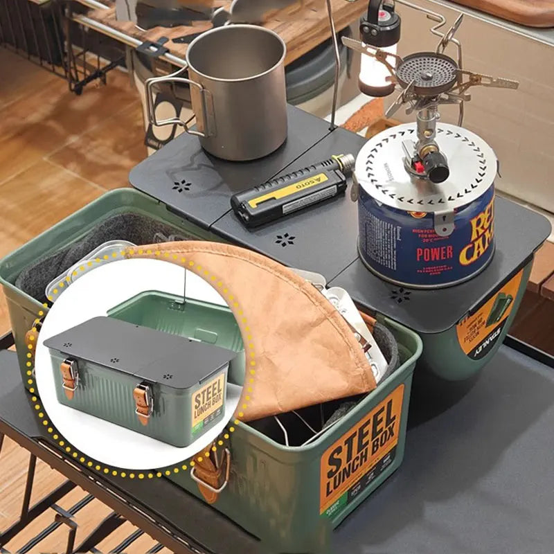 For Stanley Lunch Box 9.4L Camping Gear  Ultralight Aluminum Portable Table Plate Felt Lining Picnic Camping Outdoor Accessory