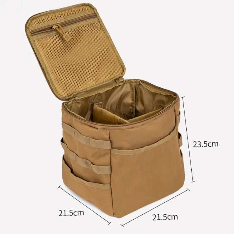 Camping Storage Bag Picnic Basket Large Capacity Outdoor Camping Lamps Gas Stove Gas Canister Pot Carry Bag Storage Picnic Bag